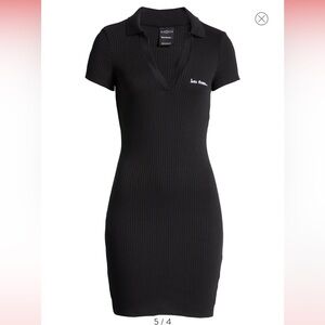 Ribbed Polo Minidress